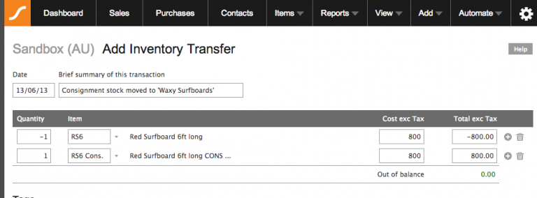 Consignment Stock | Online Accounting