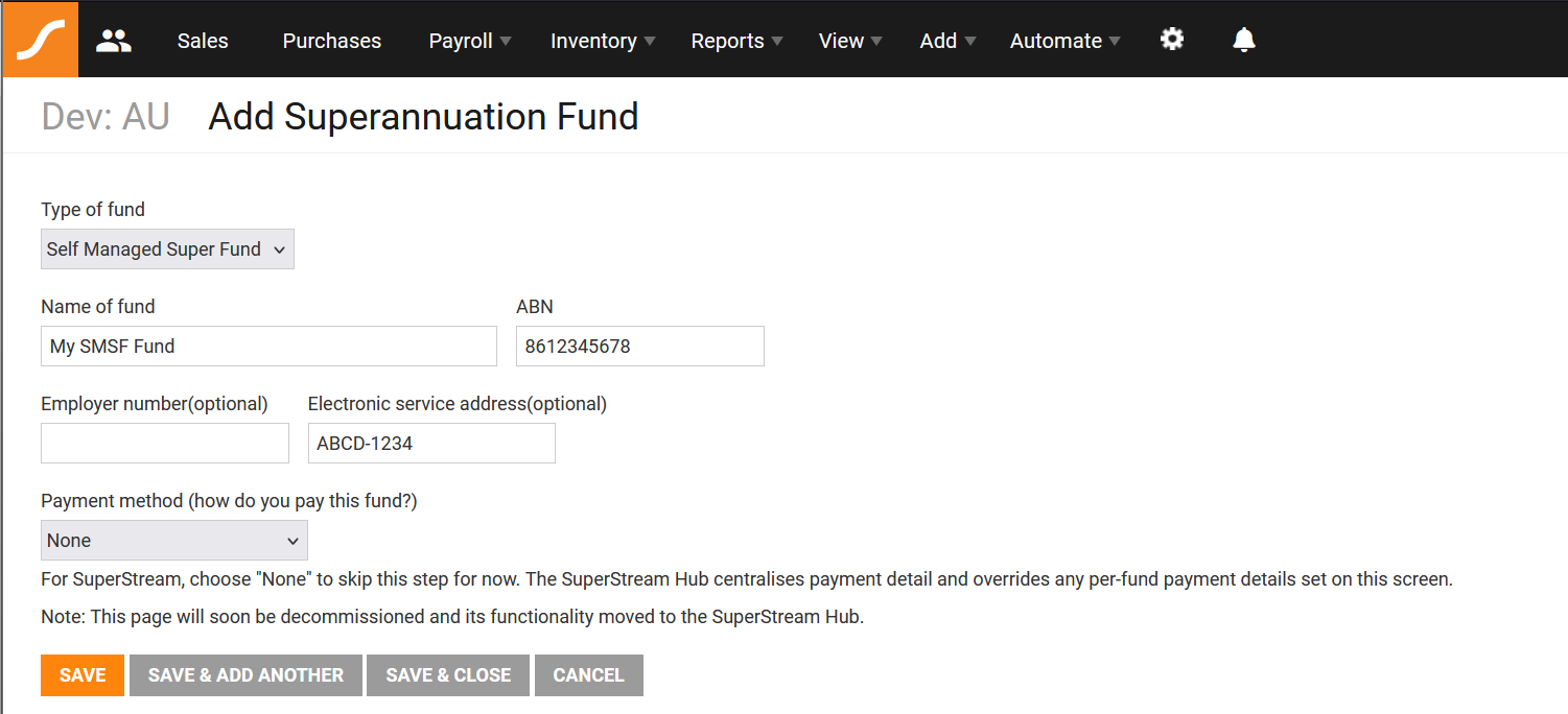 Adding SMSF Super Fund