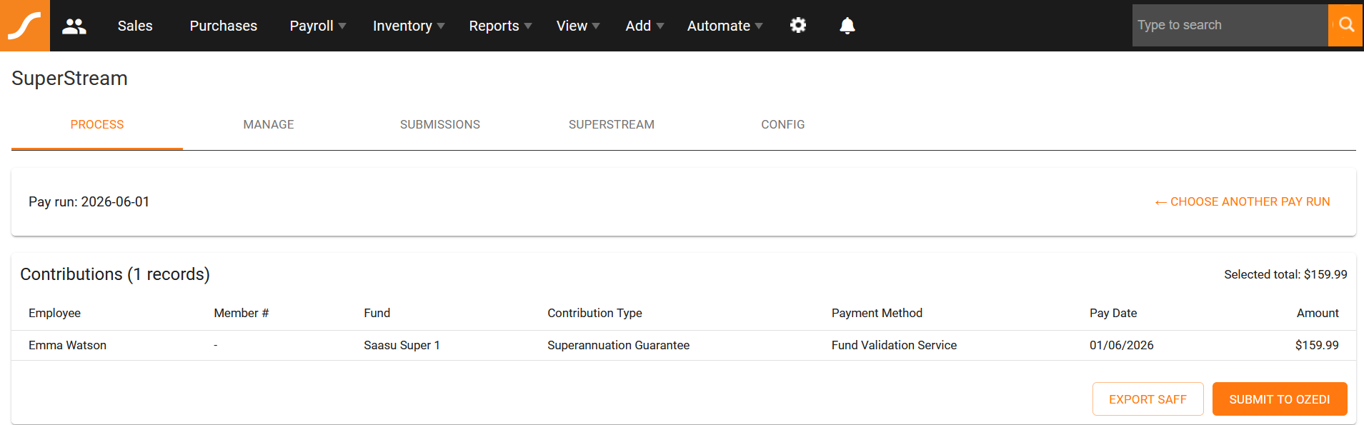 Process SuperStream Screen