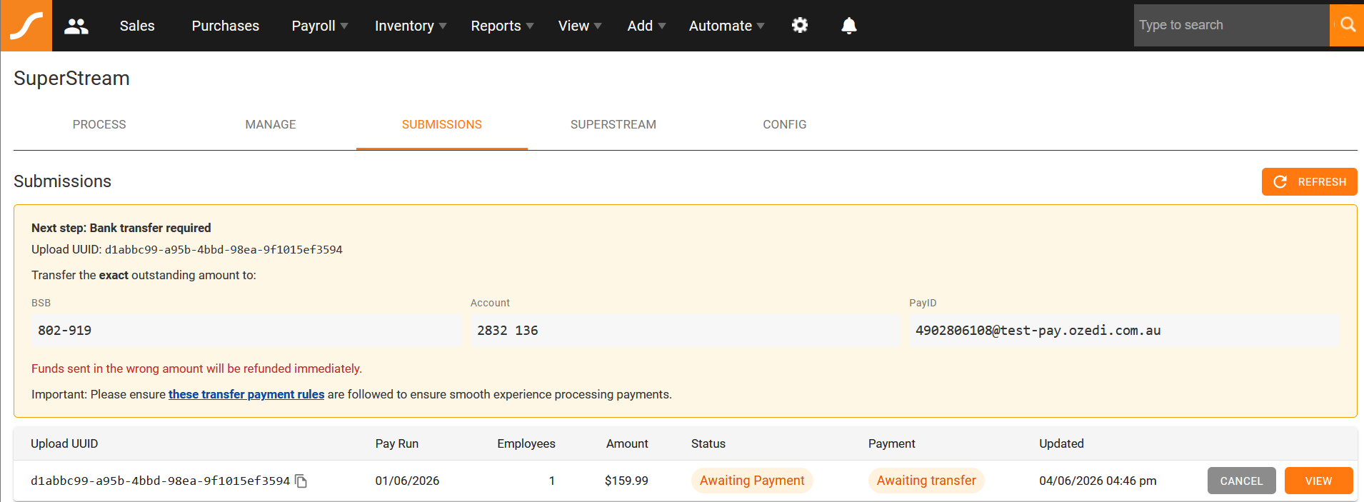 Awaiting Payment Status