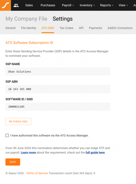 ATO SSID Registered Showing SSID