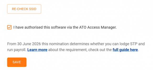 ATO SSID Acknowledgement