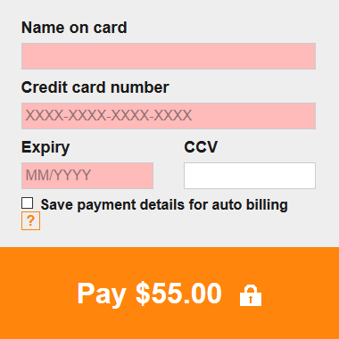 Recurring credit card billing screenshot by Saasu Online accounting